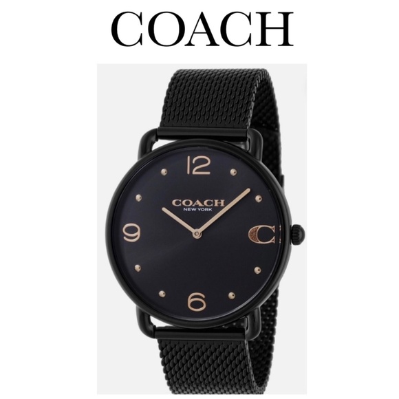 NIB! RARE! Coach Women’s Elliot Black with Gold Glitter Numbers on Face!